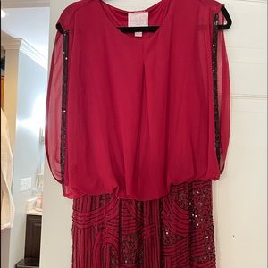 Mini dress burgundy and black